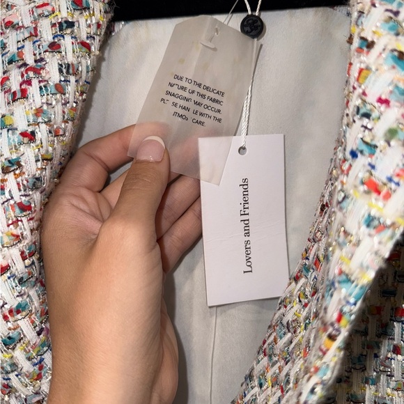 NWT Lovers and Friends Rochelle Mini Dress in Rainbow Tweed Size Large - Picture 5 of 5